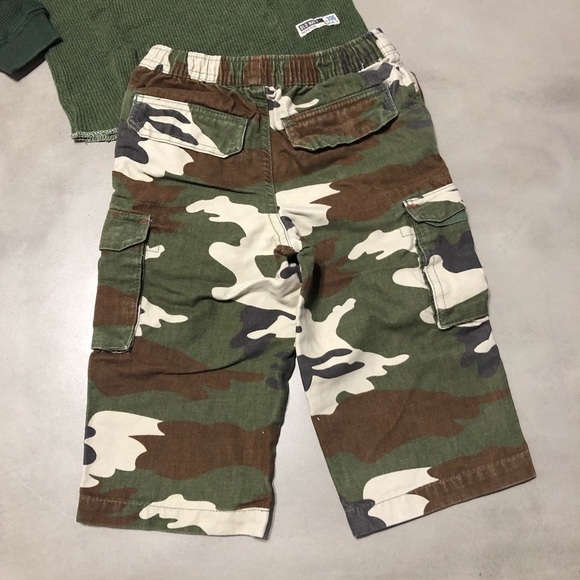 CHILDREN’S PLACE OLD NAVY Outfit Thermal Long Sleeve Tee & Cargo Camo Pants - Picture 3 of 5